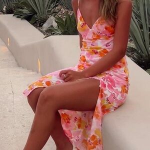 Hello Molly Vibrant Pink and Orange Dress